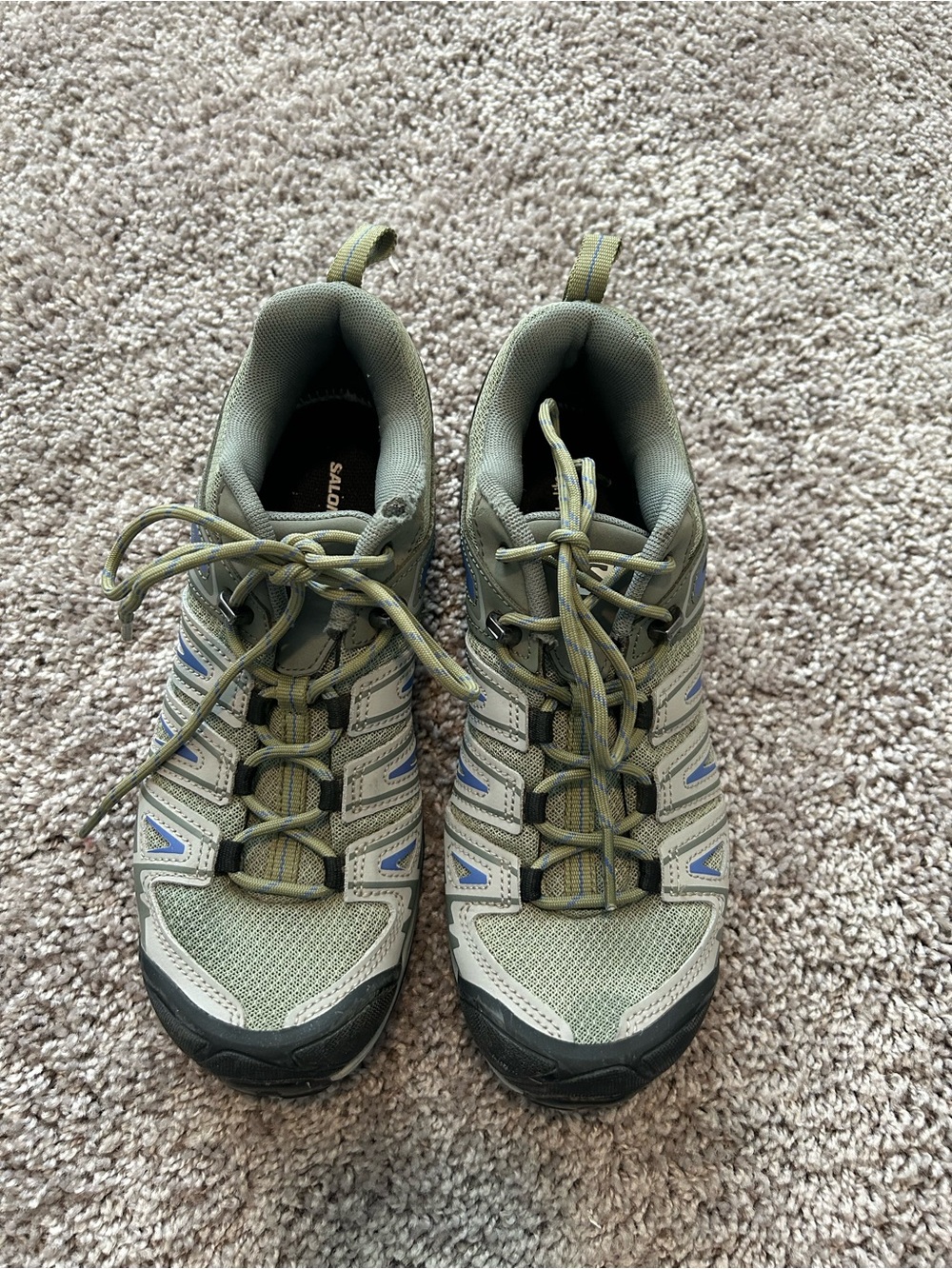 Salomon X Ultra Pioneer Aero Hiking Shoes Oil Green Blue